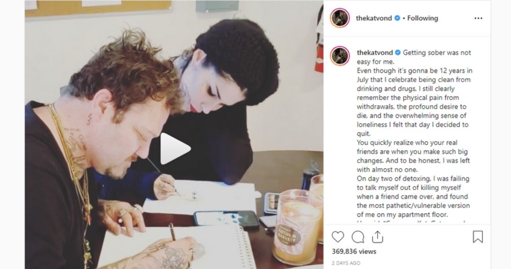 kat Von D and Bam Drawing in Rehab