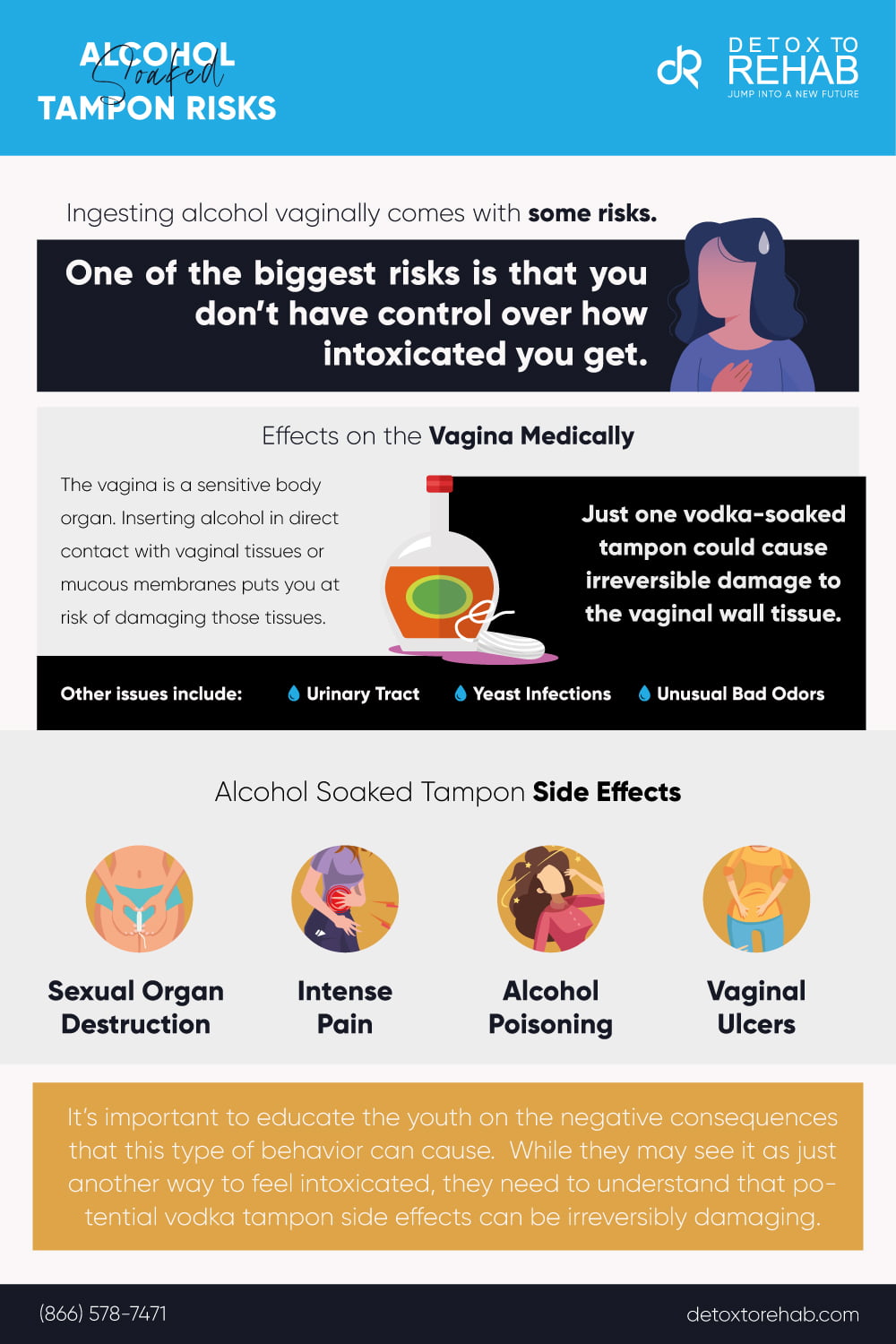 alcohol soaked tampon risks infographic